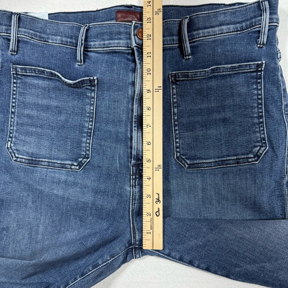 Mother Hustler Patch Pocket High Waist Ankle Fringe Jeans NEW WITHOUT TAGS sz 34 - Picture 13 of 14